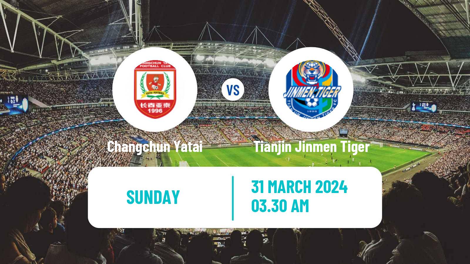 Soccer Chinese Super League Changchun Yatai - Tianjin Jinmen Tiger