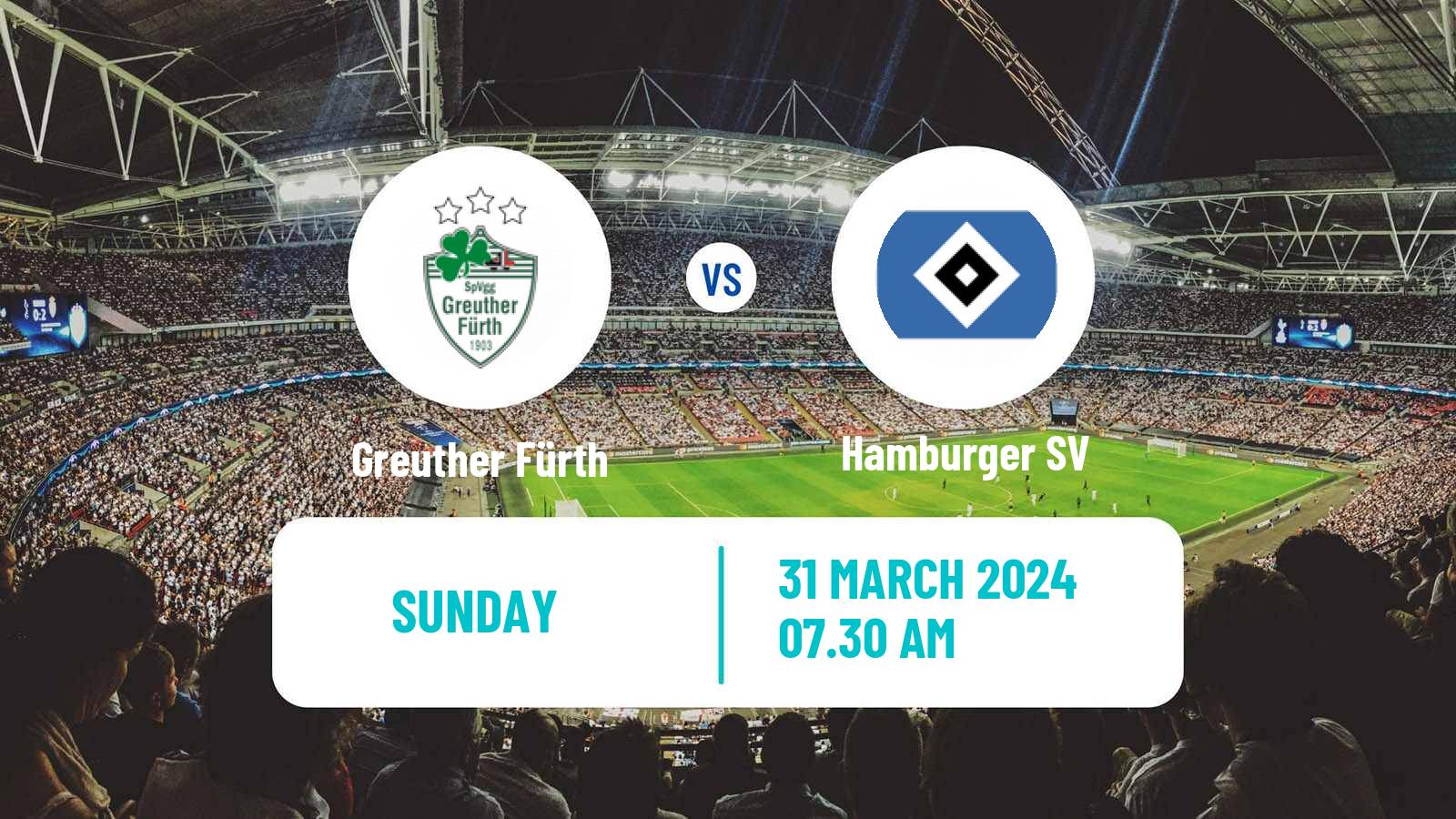 Soccer German 2 Bundesliga Greuther Fürth - Hamburger SV