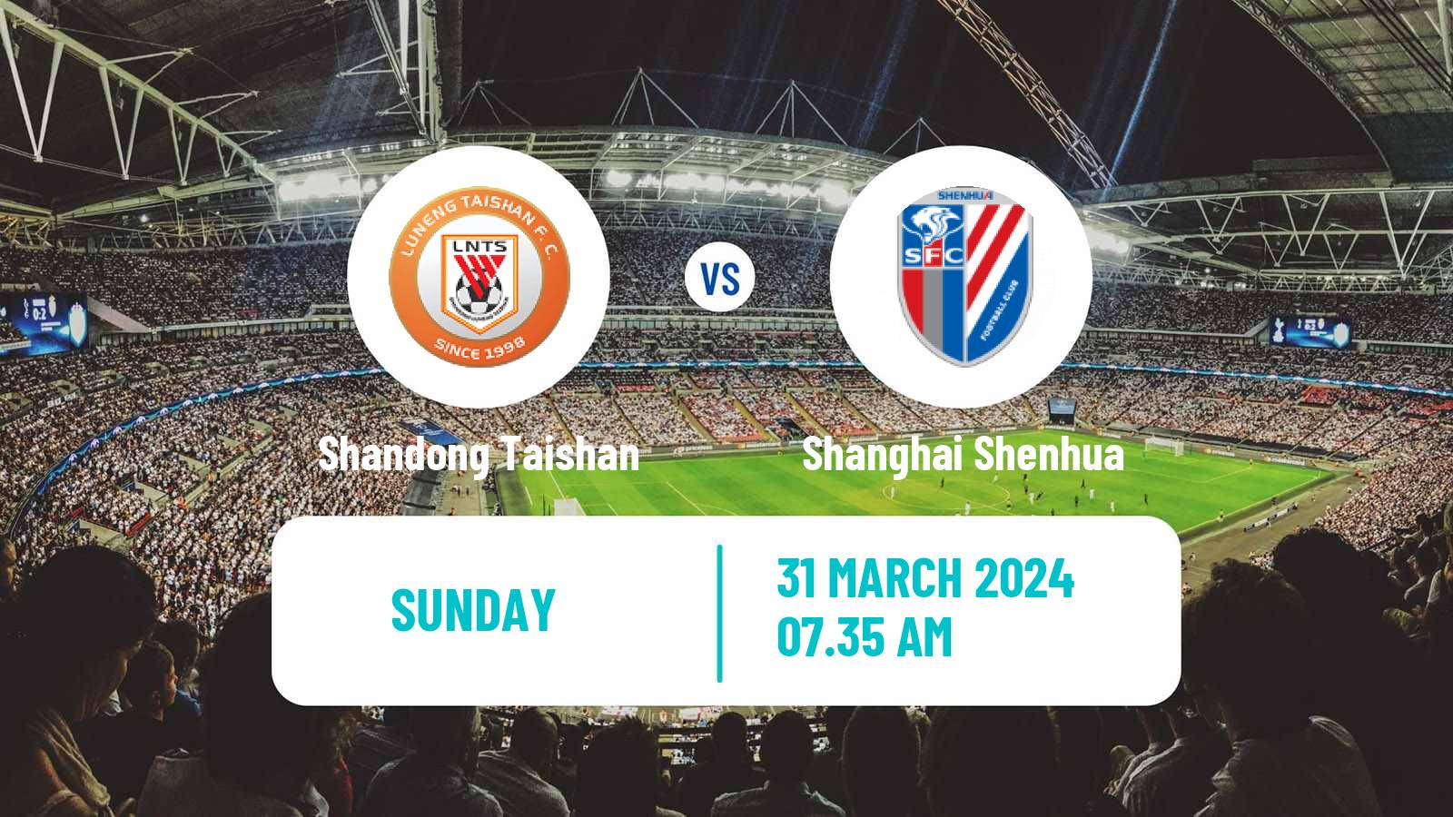 Soccer Chinese Super League Shandong Taishan - Shanghai Shenhua