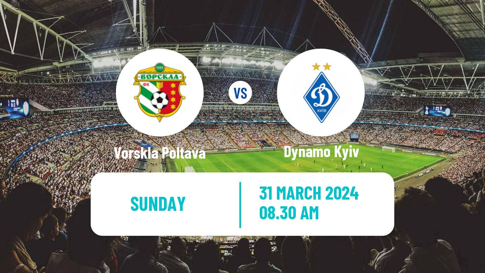 Soccer Ukrainian Premier League Vorskla Poltava - Dynamo Kyiv