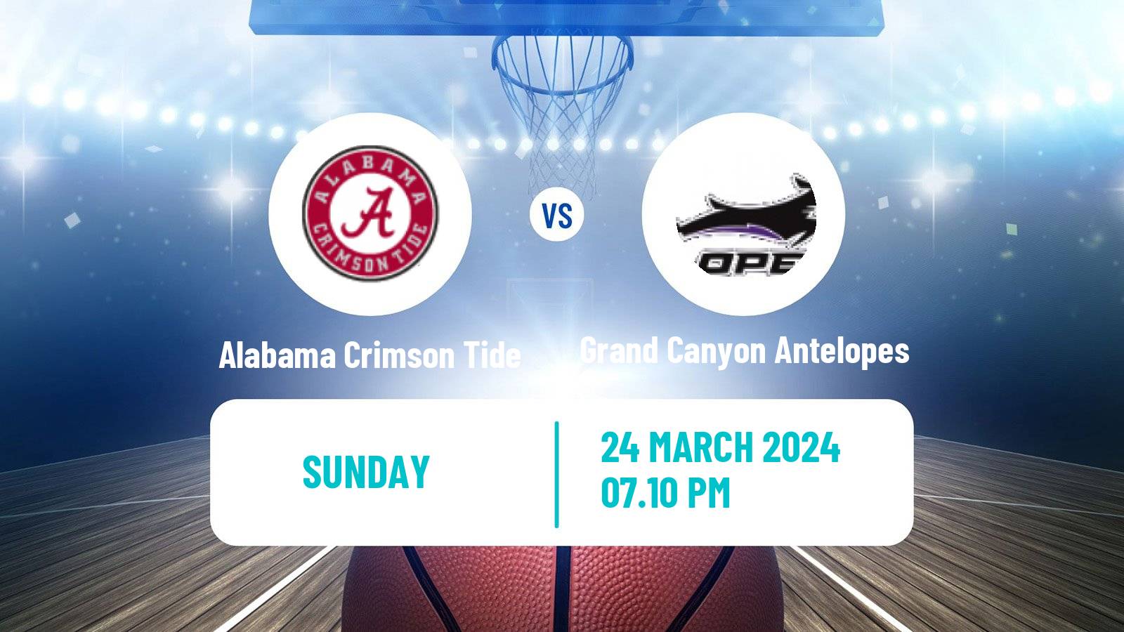 Basketball NCAA College Basketball Alabama Crimson Tide - Grand Canyon Antelopes