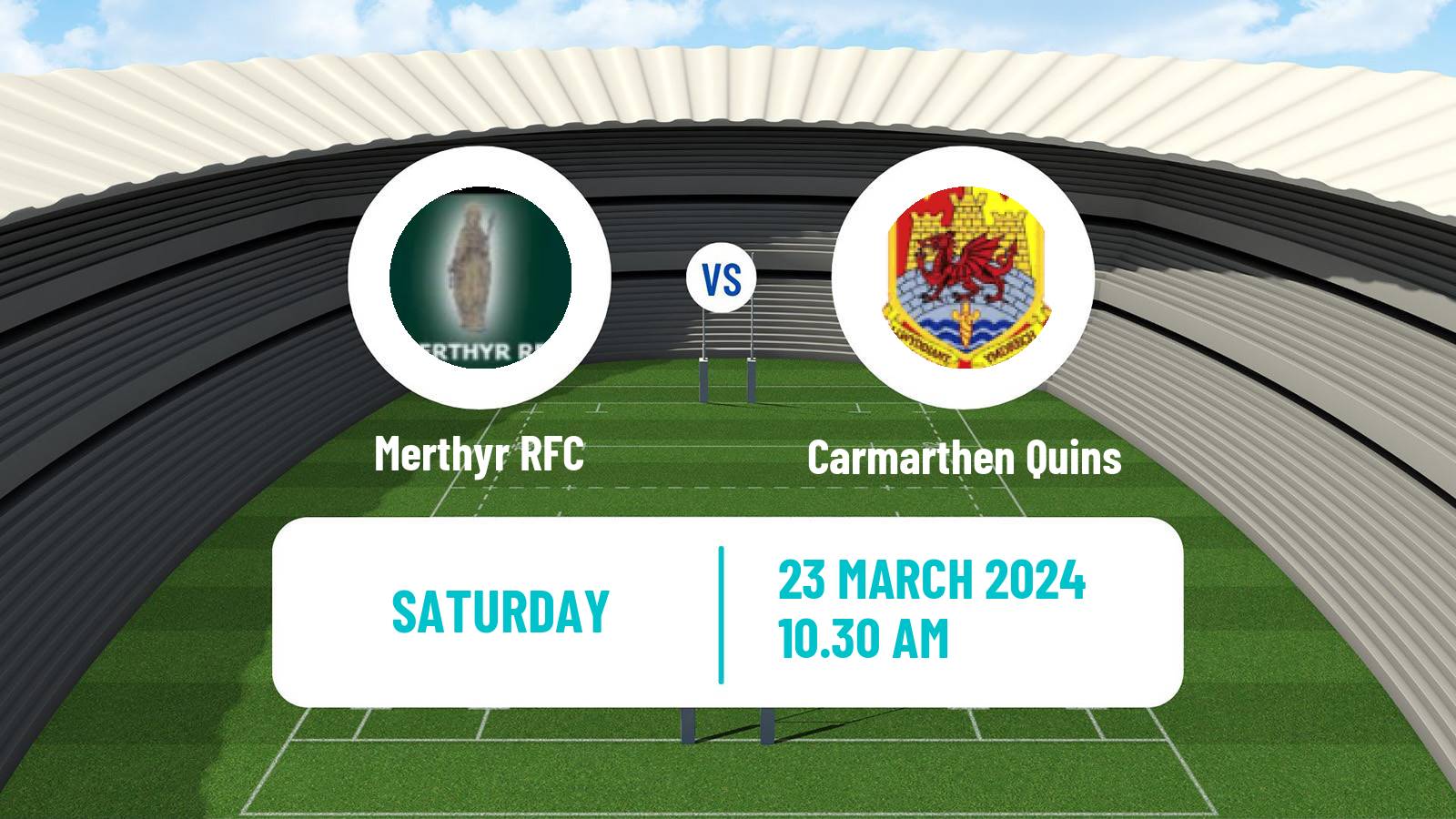 Rugby union Welsh Premier Division Rugby Union Merthyr - Carmarthen Quins