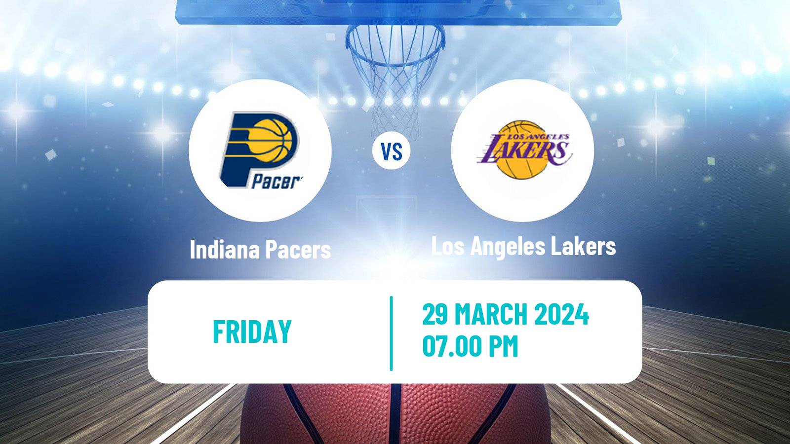 Basketball NBA Indiana Pacers - Los Angeles Lakers