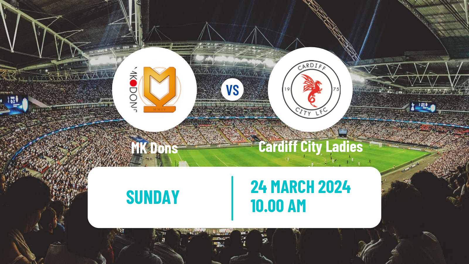 Soccer English National League South Women MK Dons - Cardiff City Ladies