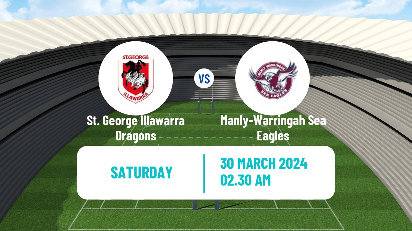 Rugby league Australian NRL St. George Illawarra Dragons - Manly-Warringah Sea Eagles