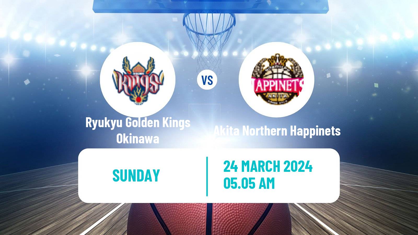 Basketball BJ League Ryukyu Golden Kings Okinawa - Akita Northern Happinets