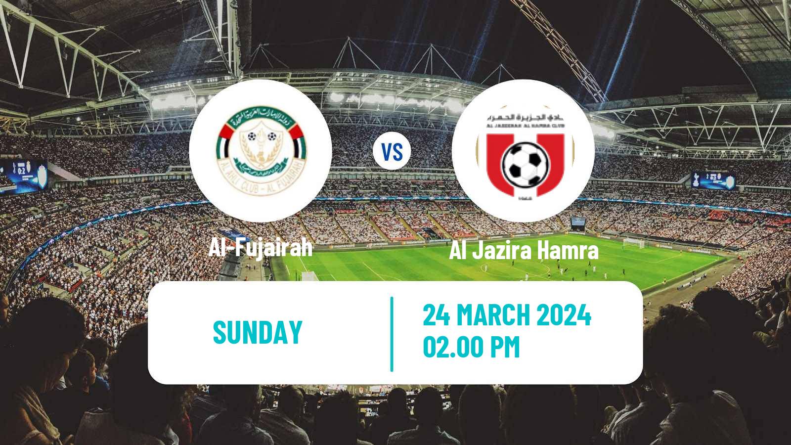 Soccer UAE Division 1 Al-Fujairah - Al Jazira Hamra