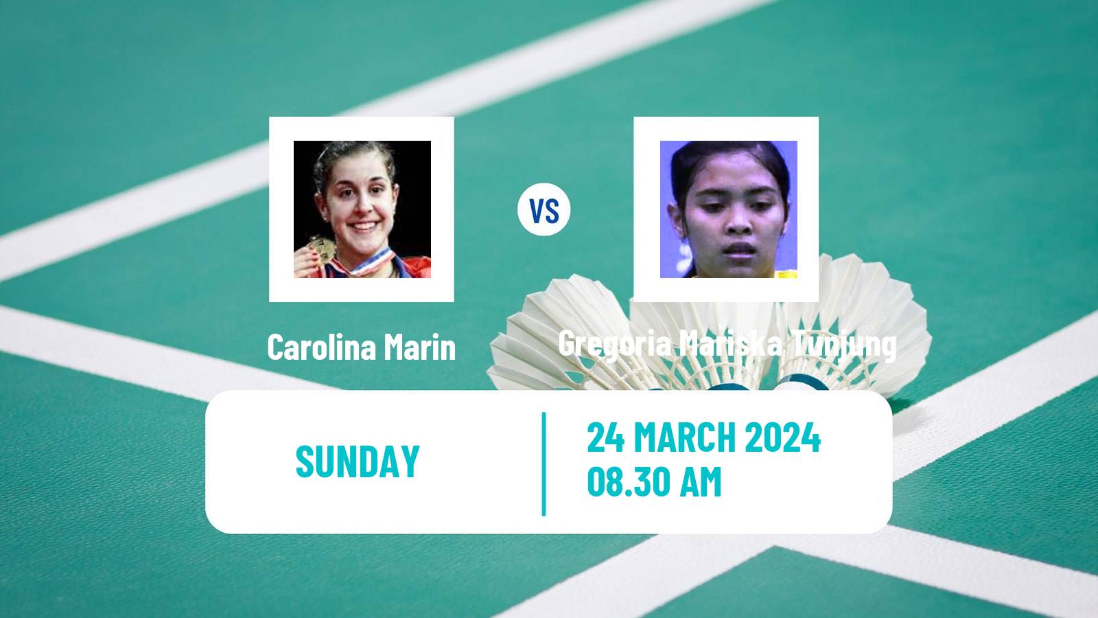 Badminton BWF World Tour Swiss Open Women Carolina Marin - Gregoria Mariska Tunjung
