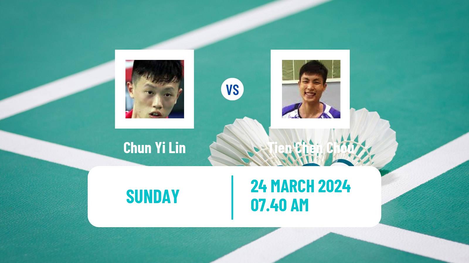 Badminton BWF World Tour Swiss Open Men Chun Yi Lin - Tien Chen Chou