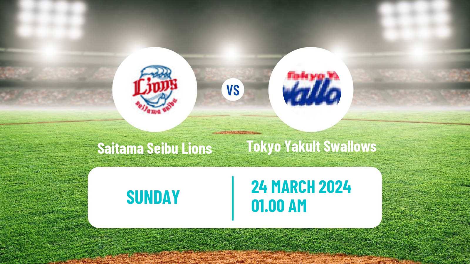 Baseball NPB Saitama Seibu Lions - Tokyo Yakult Swallows