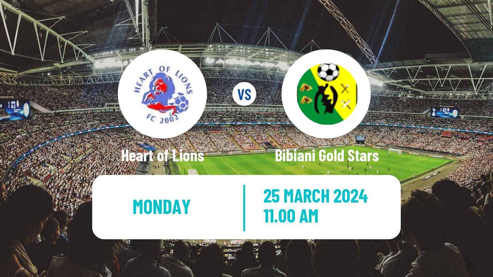 Soccer Ghanaian Premier League Heart of Lions - Bibiani Gold Stars