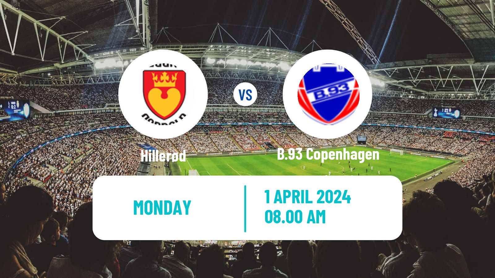 Soccer Danish 1 Division Hillerød - B.93 Copenhagen