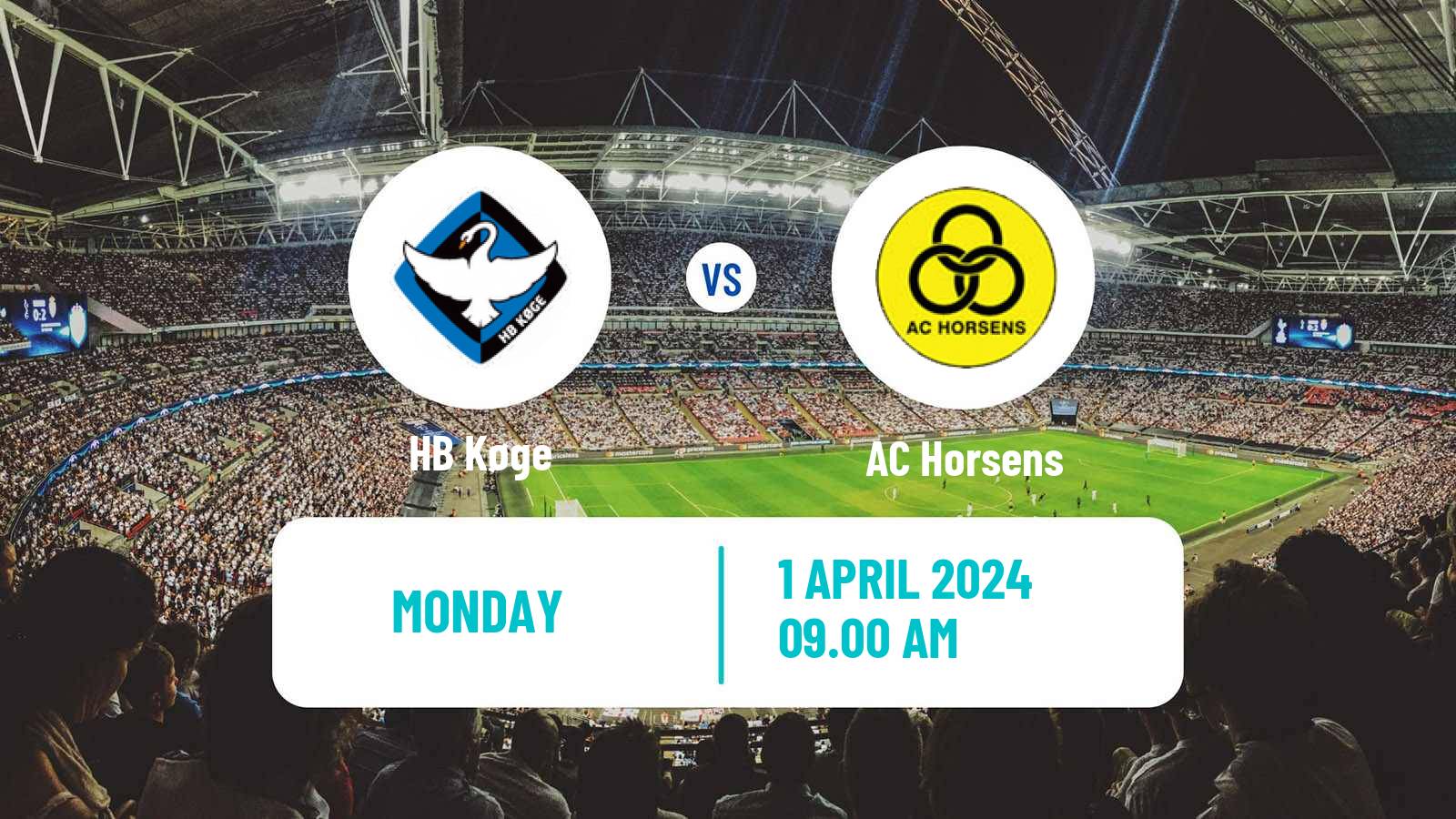Soccer Danish 1 Division HB Køge - Horsens