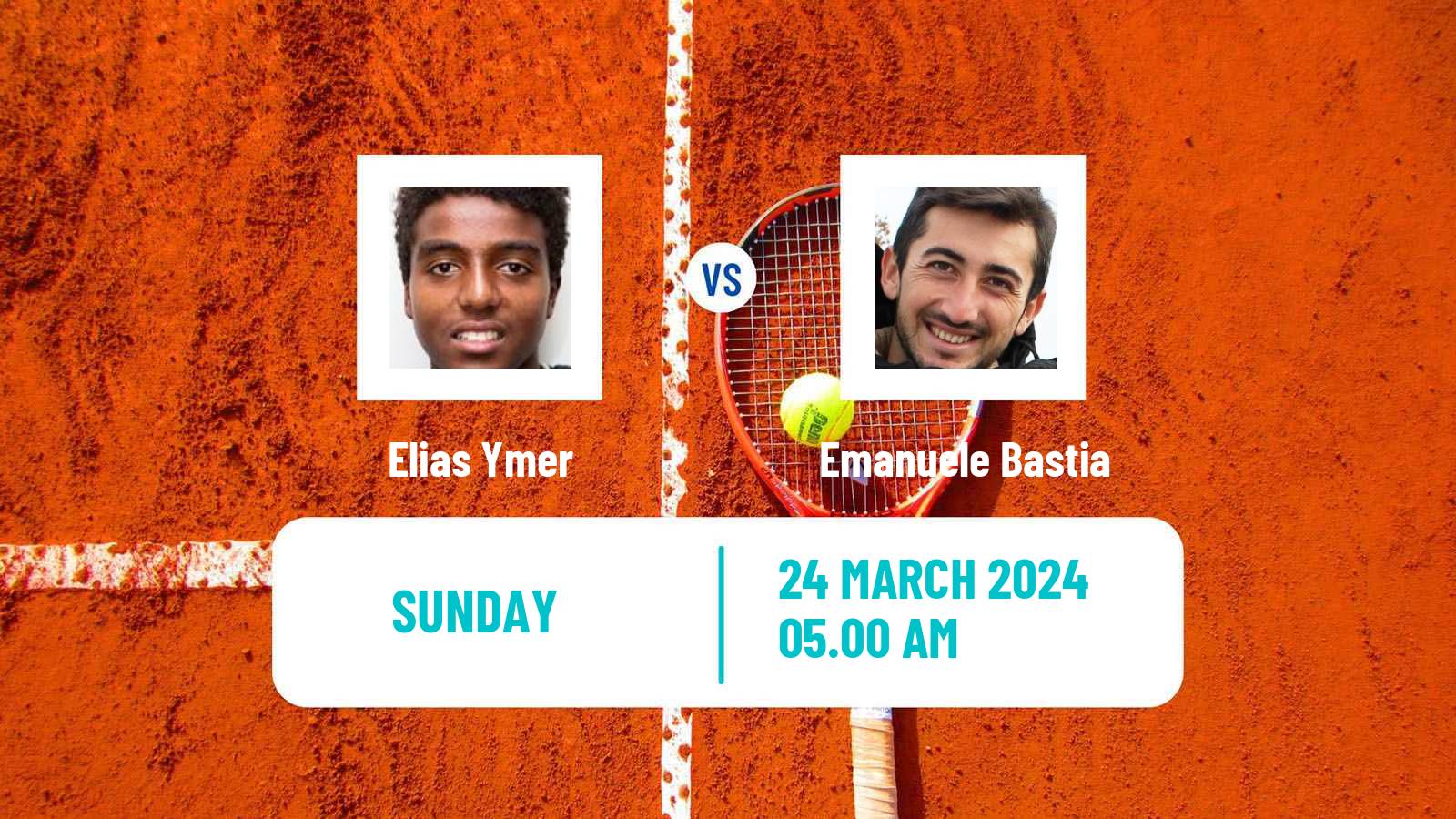 Tennis Naples 3 Challenger Men Elias Ymer - Emanuele Bastia