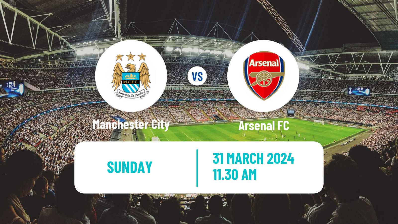 Soccer English Premier League Manchester City - Arsenal