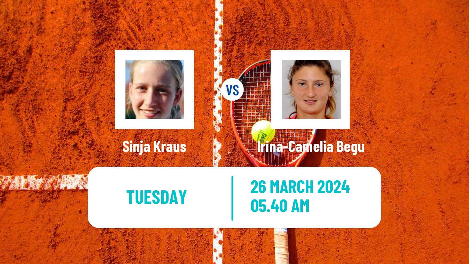 Tennis Antalya Challenger Women Sinja Kraus - Irina-Camelia Begu