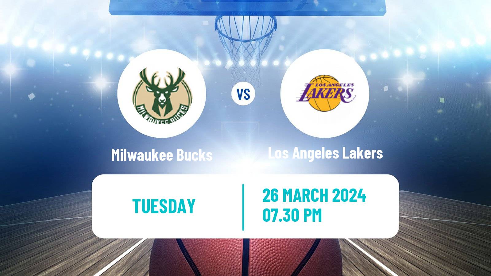 Basketball NBA Milwaukee Bucks - Los Angeles Lakers
