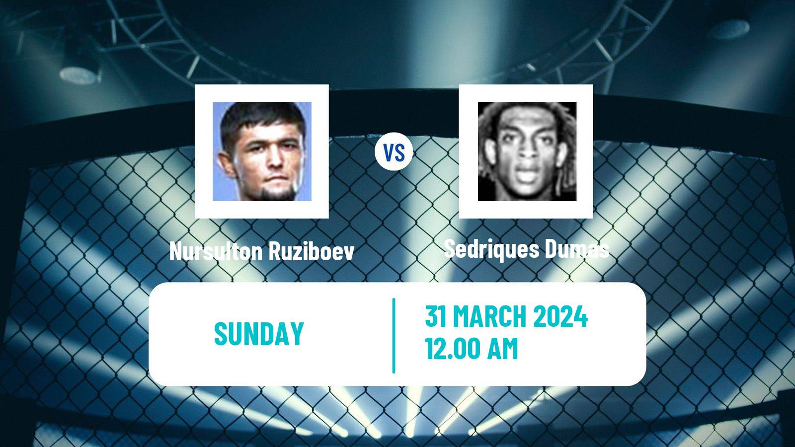 MMA Middleweight UFC Men Nursulton Ruziboev - Sedriques Dumas