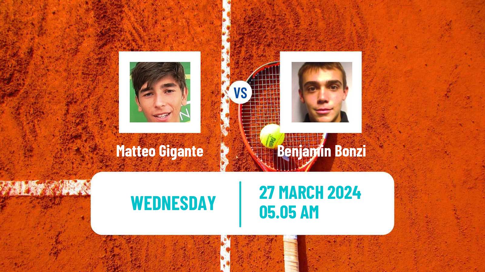 Tennis Naples 3 Challenger Men Matteo Gigante - Benjamin Bonzi
