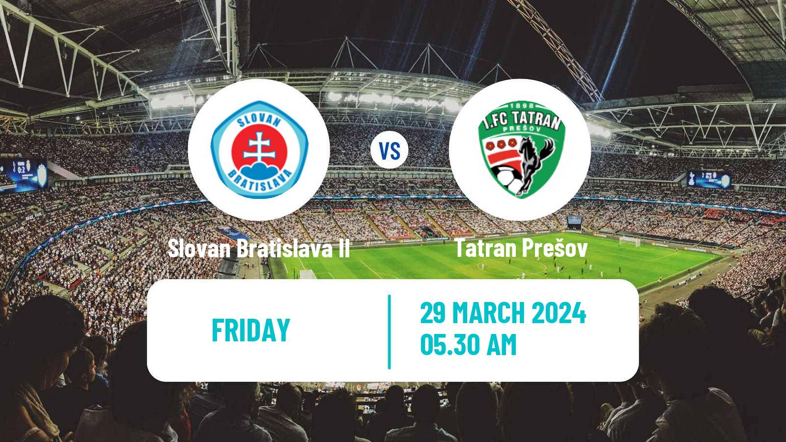 Soccer Slovak 2 Liga Slovan Bratislava II - Tatran Prešov