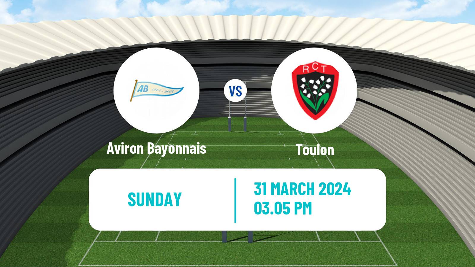 Rugby union French Top 14 Aviron Bayonnais - Toulon