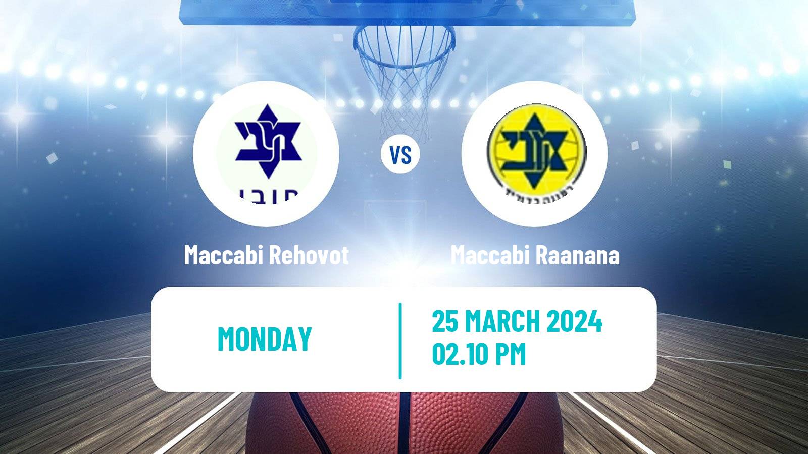 Basketball Israeli Liga Leumit Basketball Maccabi Rehovot - Maccabi Raanana