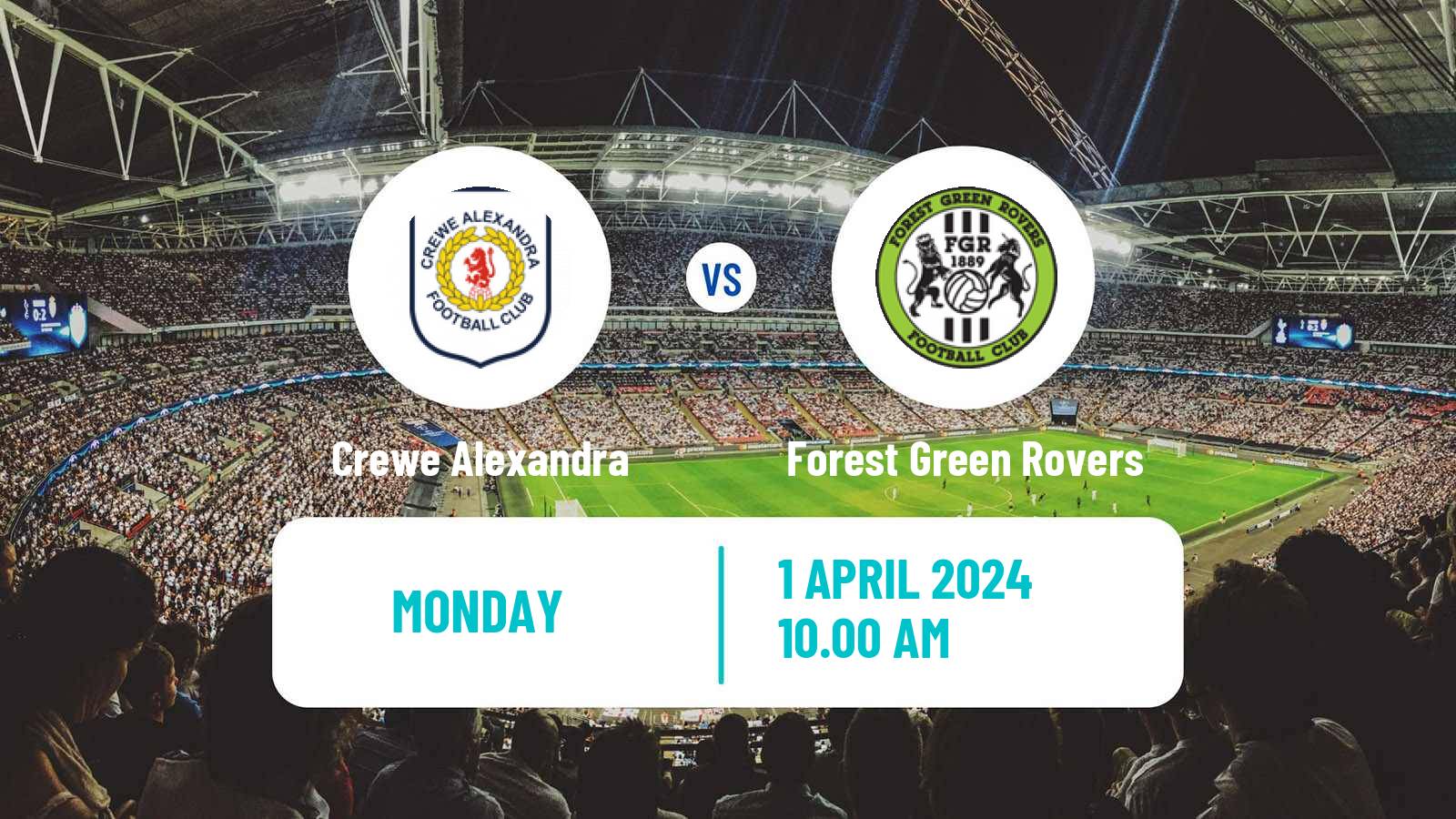 Soccer English League Two Crewe Alexandra - Forest Green Rovers