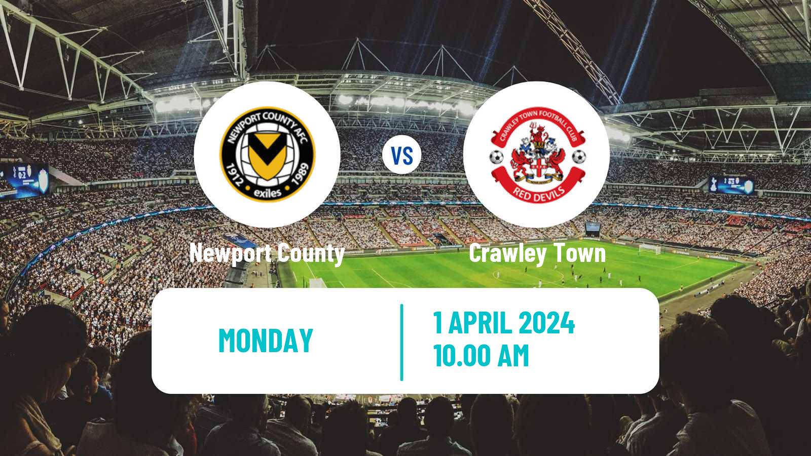 Soccer English League Two Newport County - Crawley Town