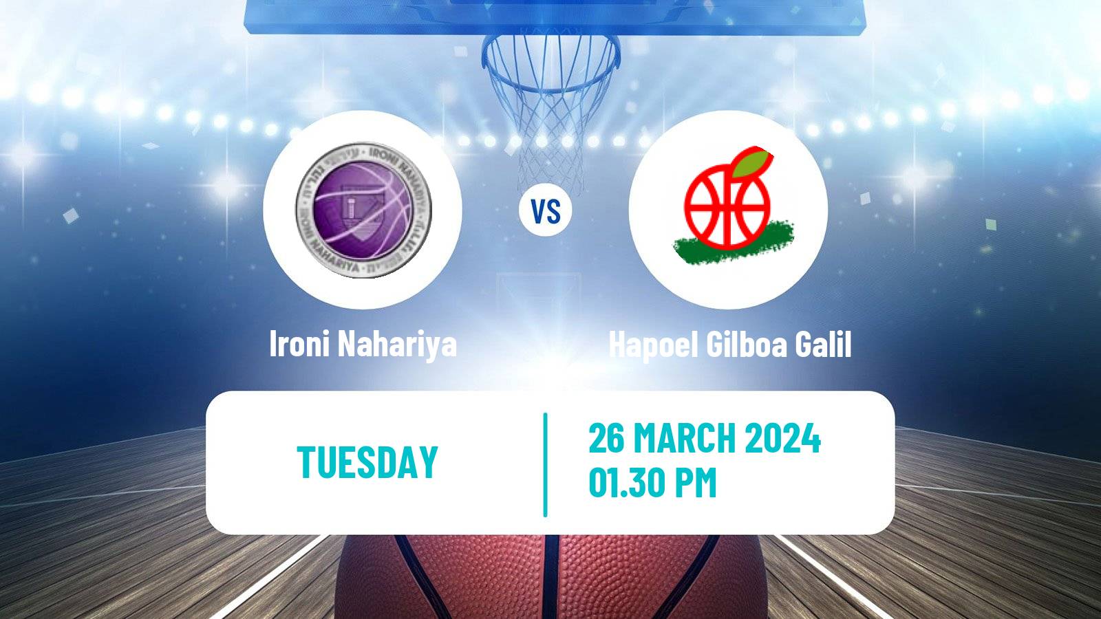 Basketball Israeli Liga Leumit Basketball Ironi Nahariya - Hapoel Gilboa Galil