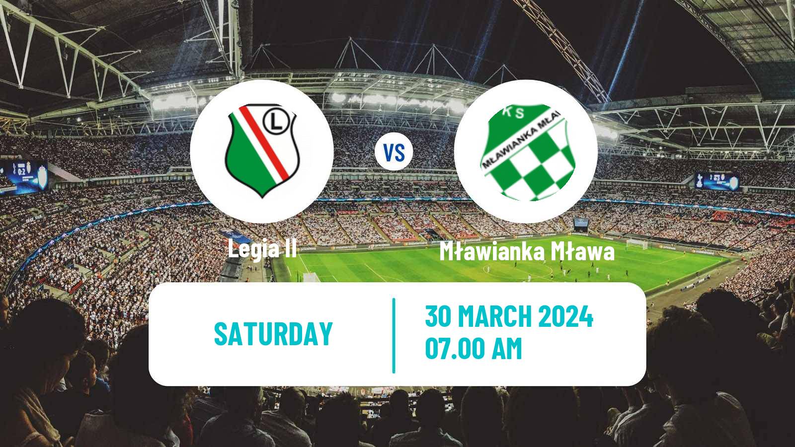Soccer Polish Division 3 - Group I Legia II - Mławianka Mława