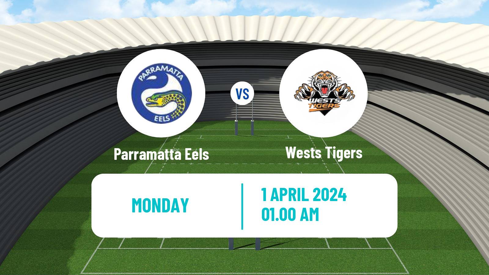 Rugby league Australian NRL Parramatta Eels - Wests Tigers