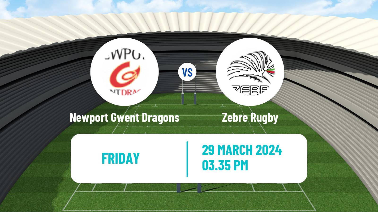Rugby union United Rugby Championship Newport Gwent Dragons - Zebre