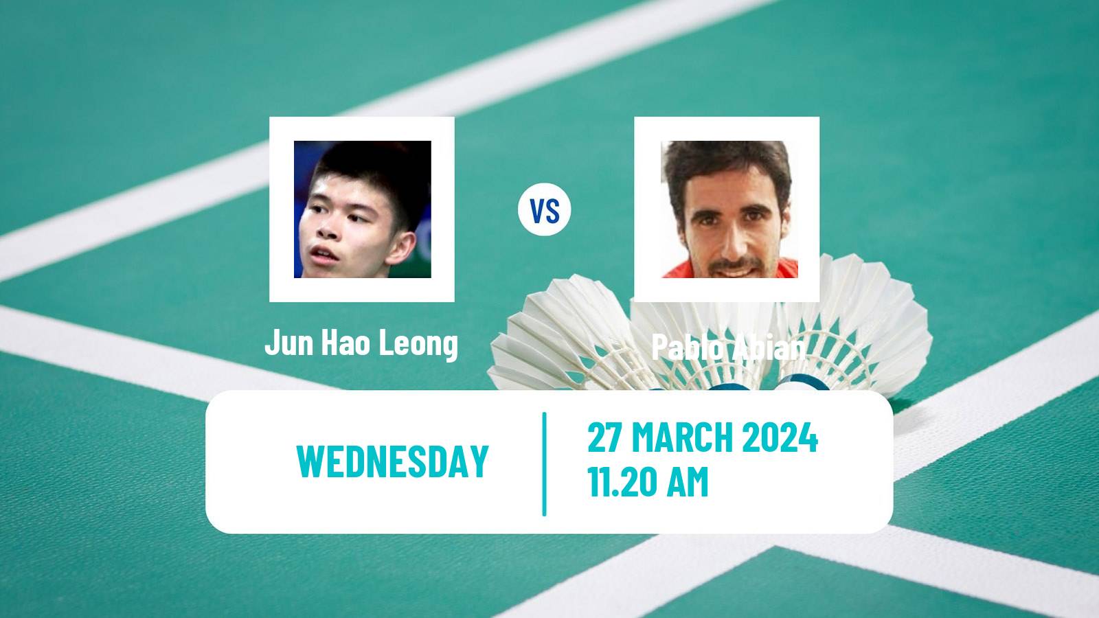 Badminton BWF World Tour Spain Masters Men Jun Hao Leong - Pablo Abian