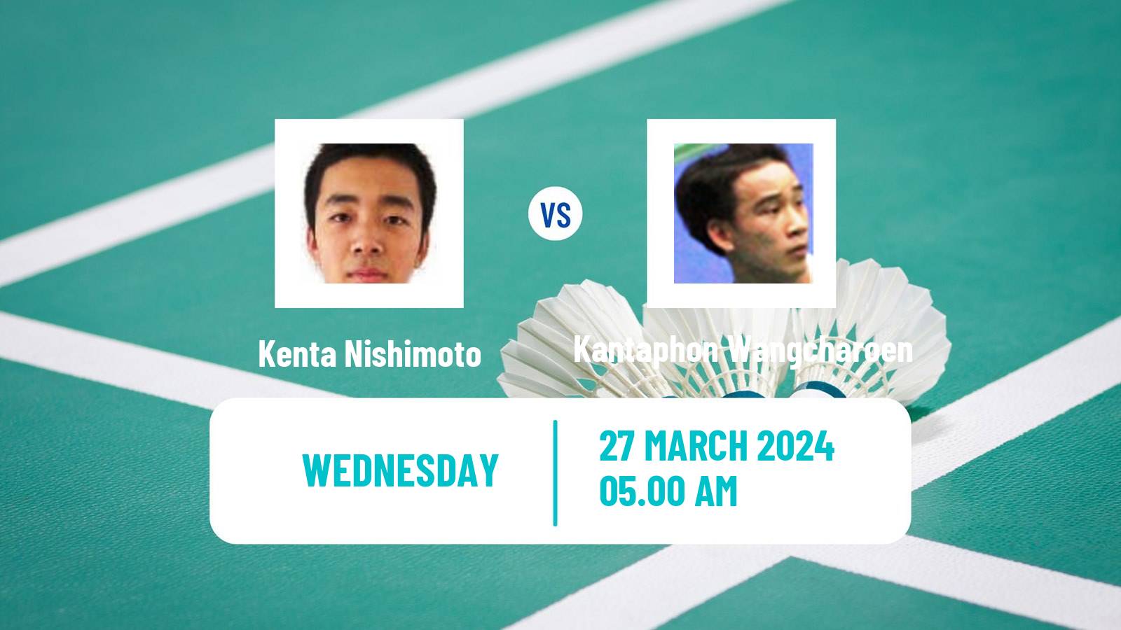 Badminton BWF World Tour Spain Masters Men Kenta Nishimoto - Kantaphon Wangcharoen