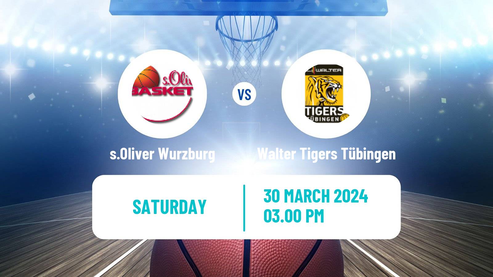 Basketball German BBL s.Oliver Wurzburg - Walter Tigers Tübingen