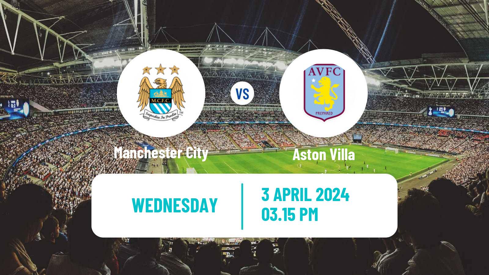 Soccer English Premier League Manchester City - Aston Villa