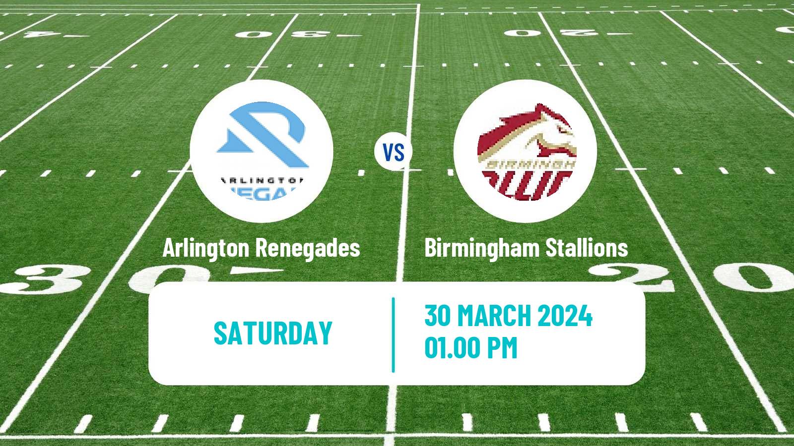 American football UFL Arlington Renegades - Birmingham Stallions