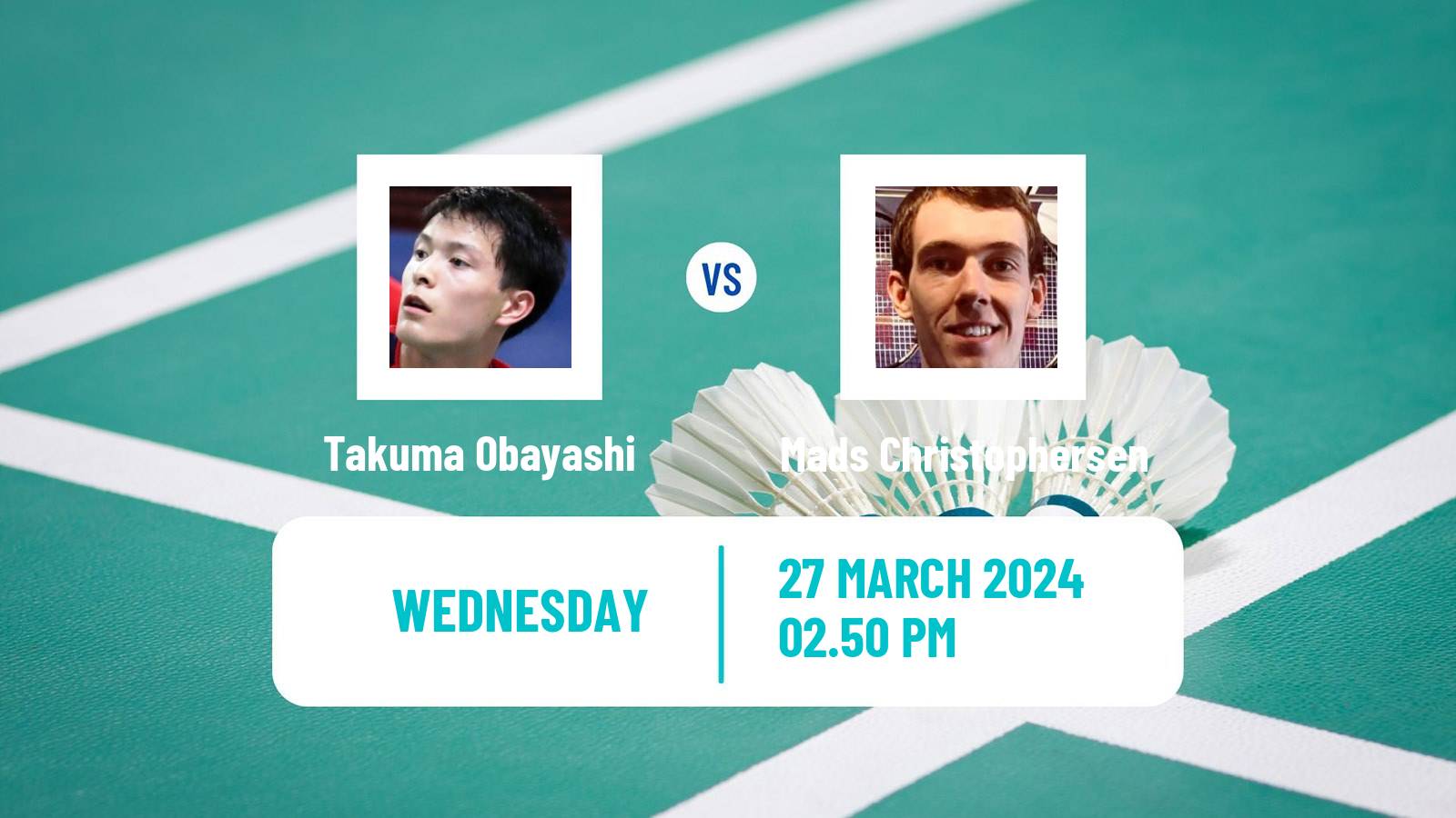 Badminton BWF World Tour Spain Masters Men Takuma Obayashi - Mads Christophersen