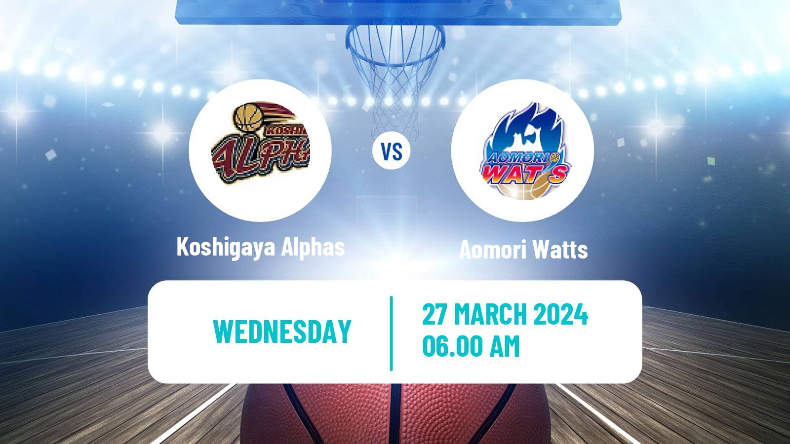 Basketball Japan B2 League Basketball Koshigaya Alphas - Aomori Watts