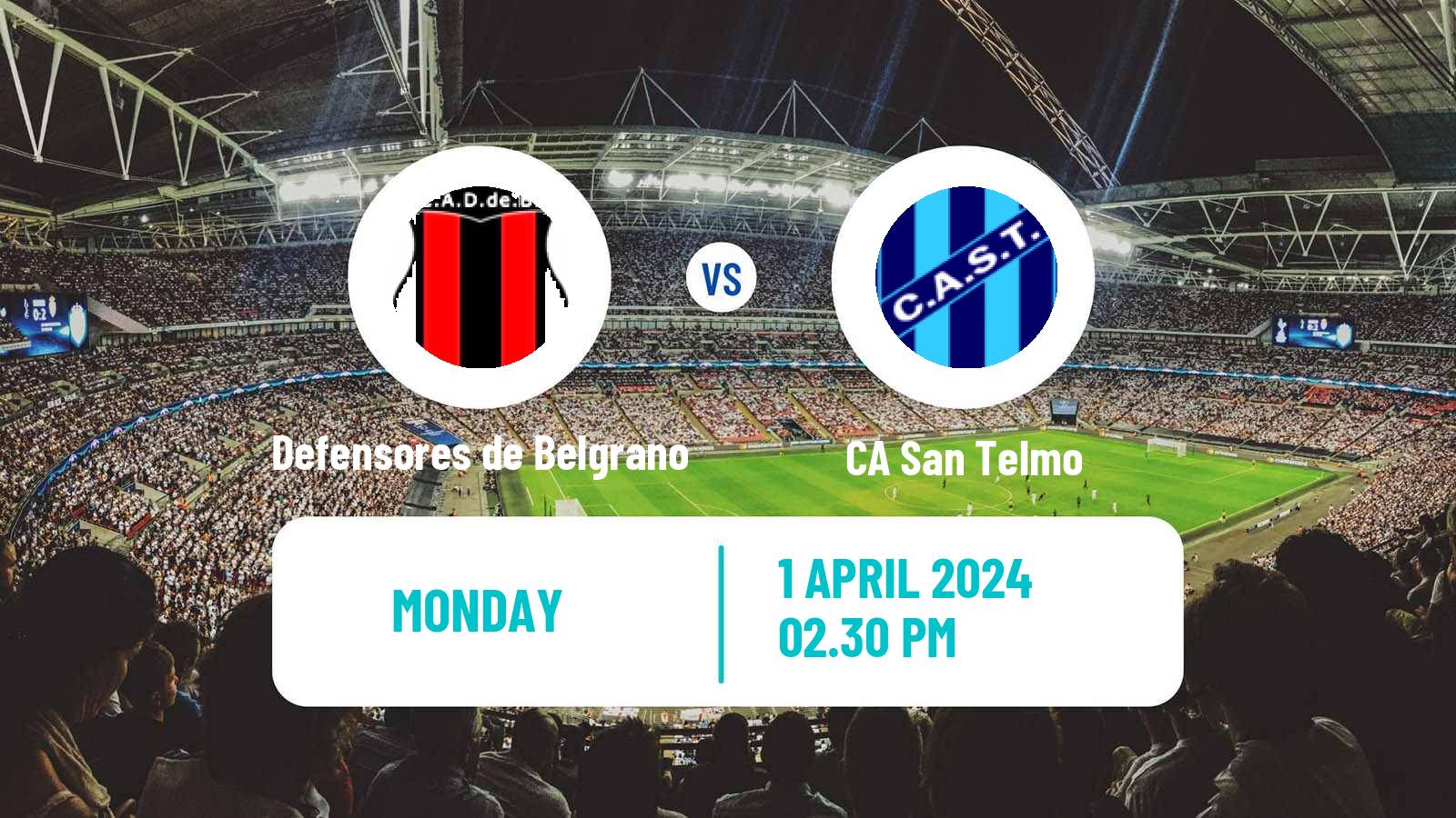 Soccer Argentinian Primera Nacional Defensores de Belgrano - San Telmo
