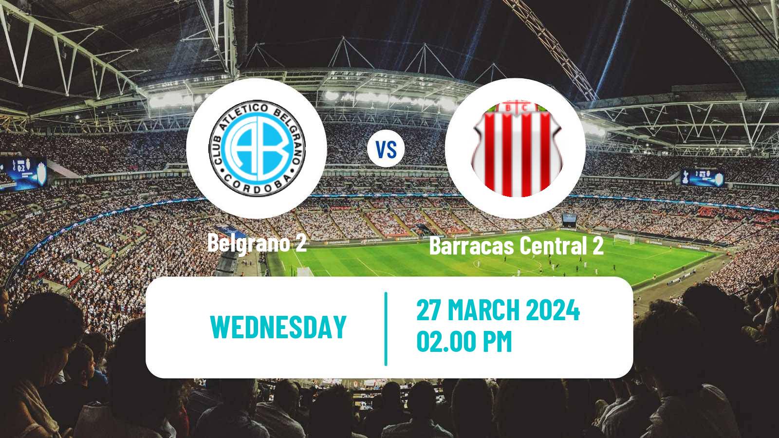 Soccer Argentinian Reserve League Belgrano 2 - Barracas Central 2