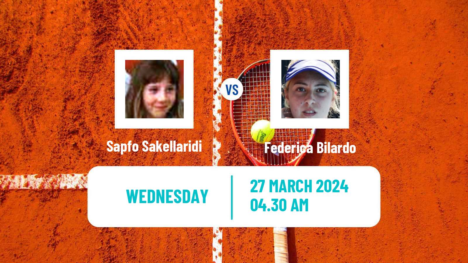 Tennis ITF W35 Santa Margherita Di Pula Women Sapfo Sakellaridi - Federica Bilardo