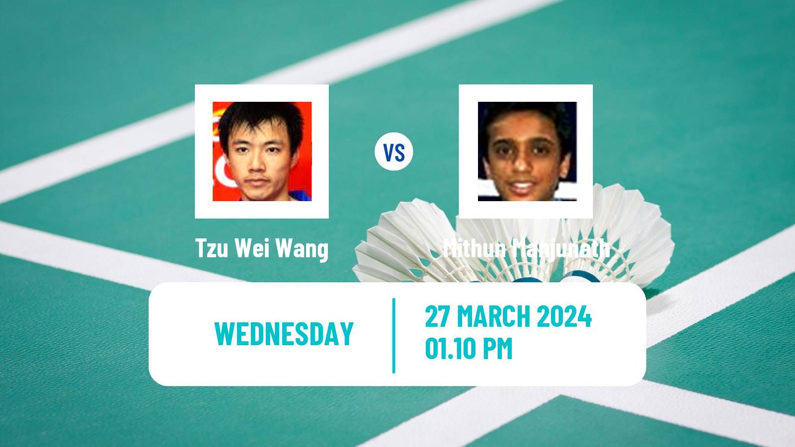 Badminton BWF World Tour Spain Masters Men Tzu Wei Wang - Mithun Manjunath