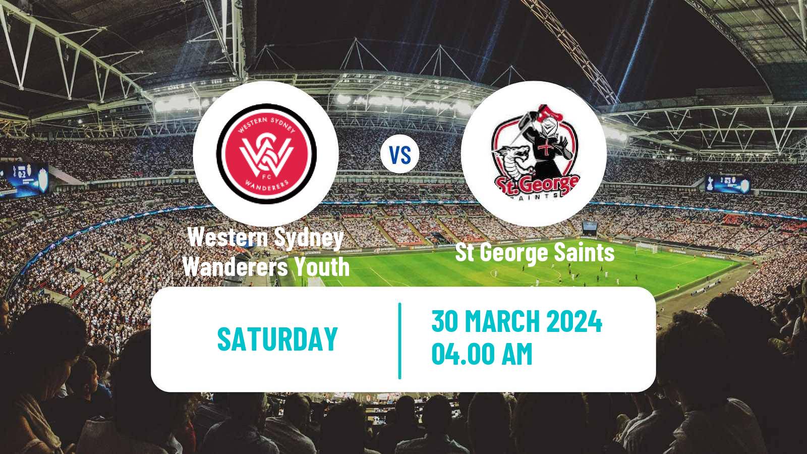 Soccer Australian NPL NSW Western Sydney Wanderers Youth - St George Saints