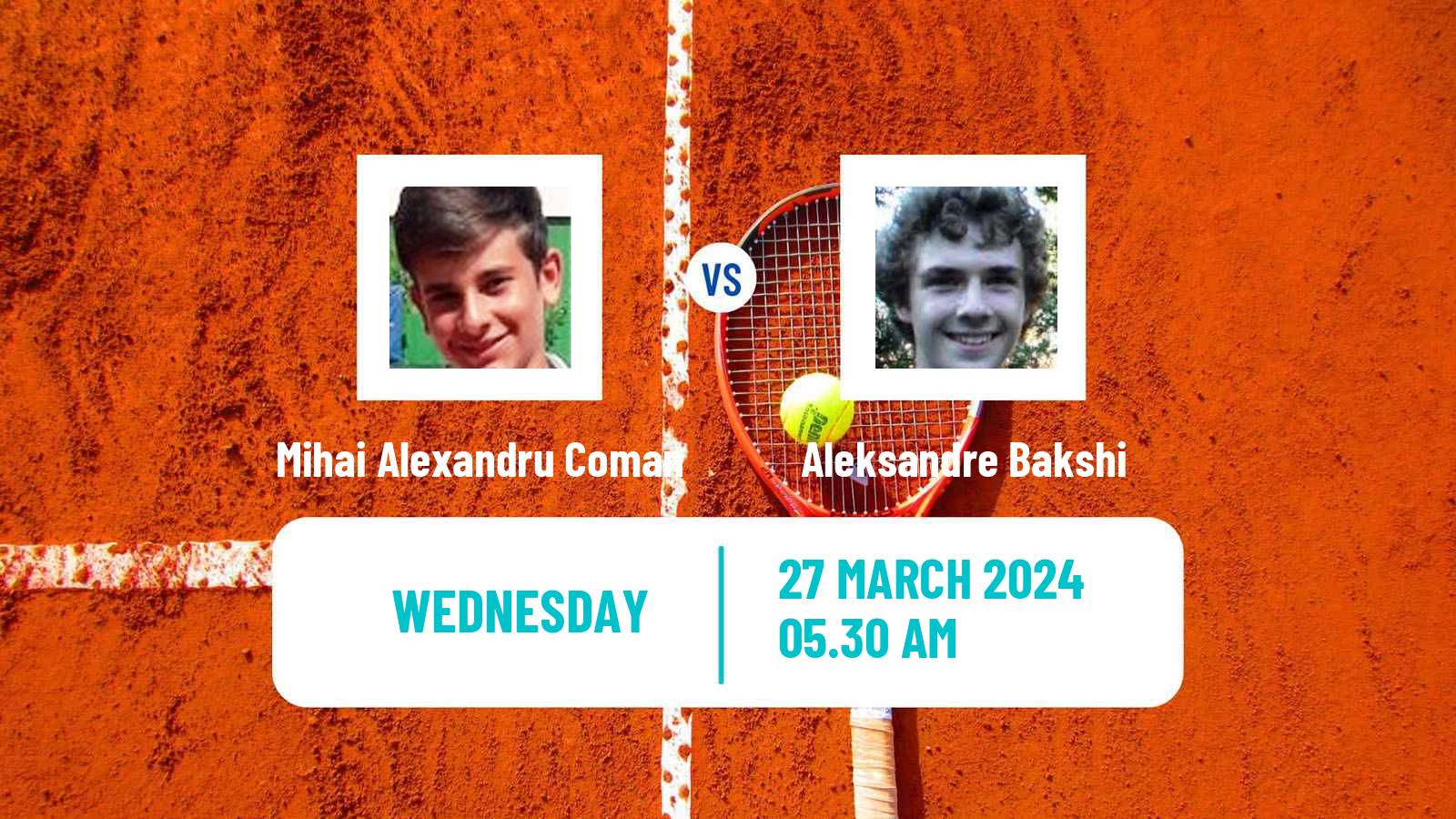 Tennis ITF M15 Heraklion 4 Men Mihai Alexandru Coman - Aleksandre Bakshi