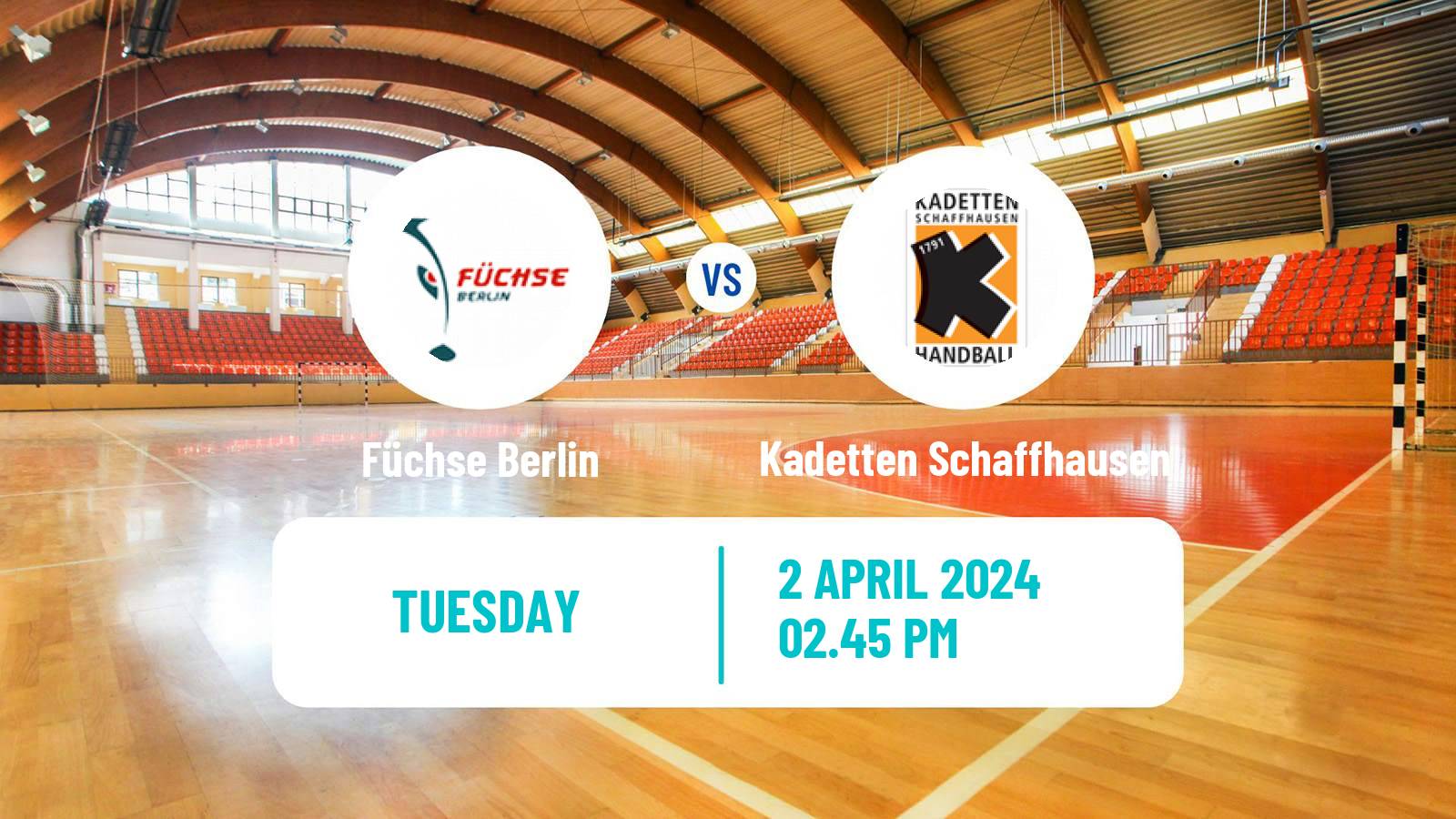 Handball EHF European League Füchse Berlin - Kadetten Schaffhausen