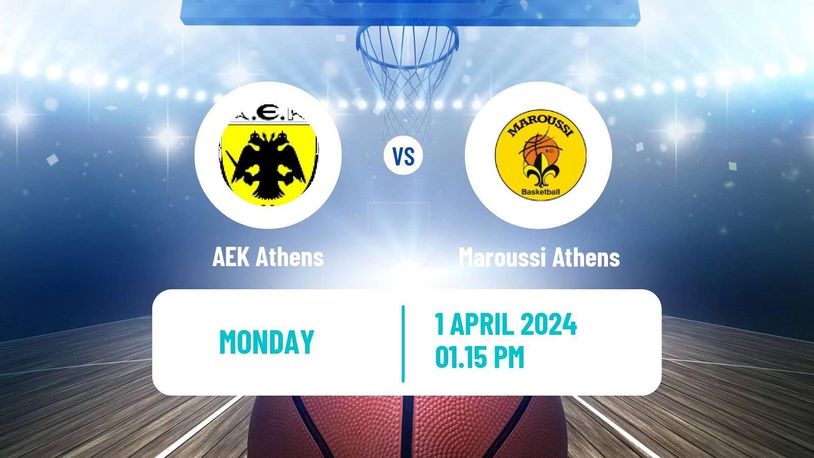 Basketball Greek Basket League A1 AEK Athens - Maroussi Athens