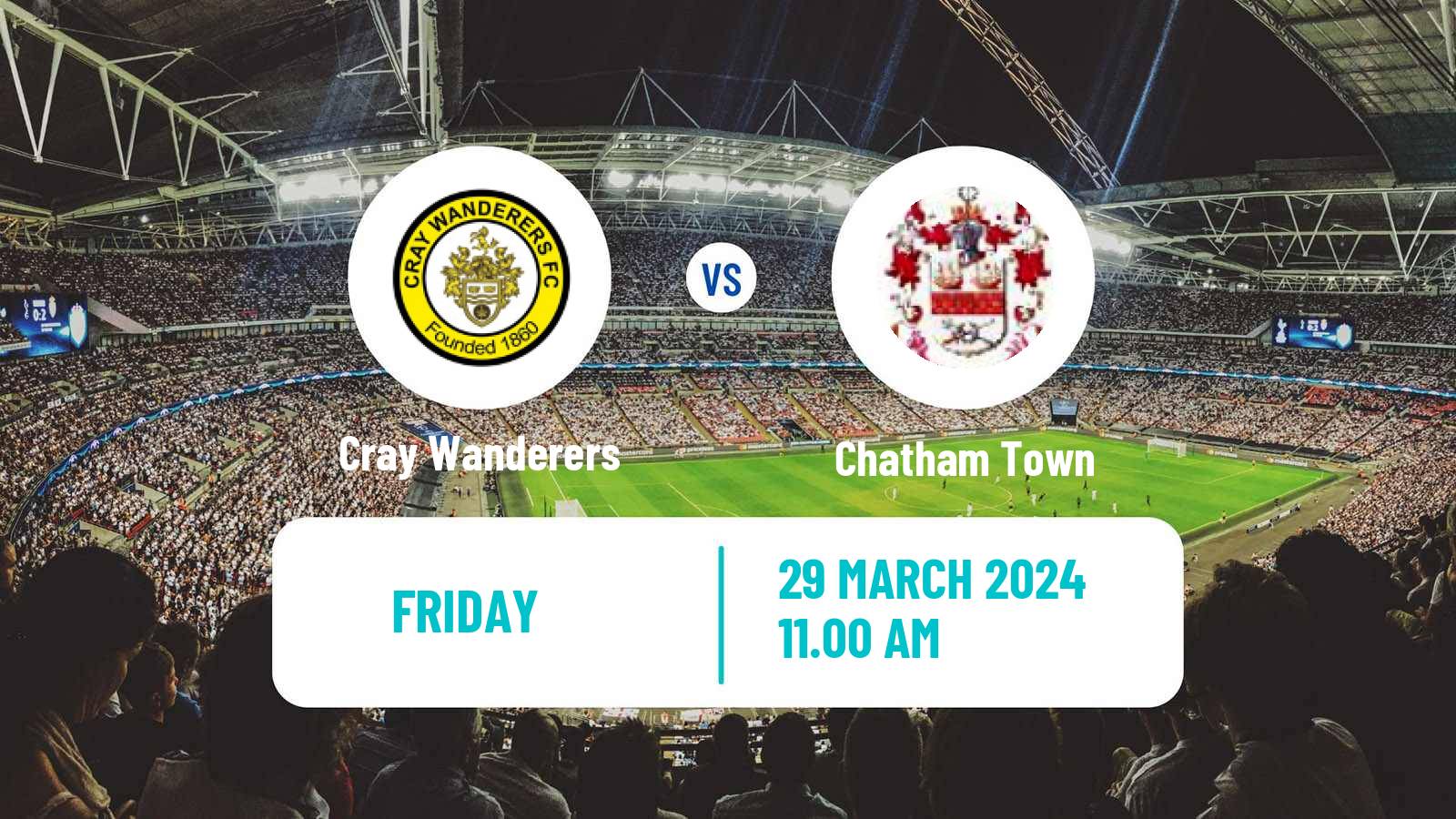 Soccer English Isthmian League Premier Division Cray Wanderers - Chatham Town