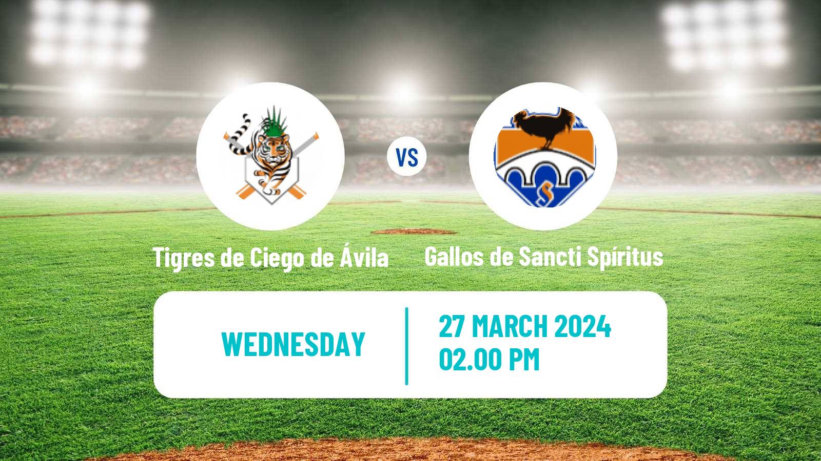 Baseball Cuba Serie Nacional Baseball Tigres de Ciego de Ávila - Gallos de Sancti Spíritus