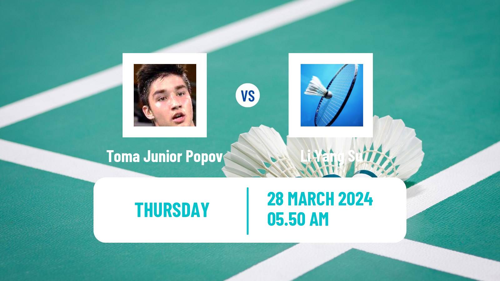 Badminton BWF World Tour Spain Masters Men Toma Junior Popov - Li Yang Su